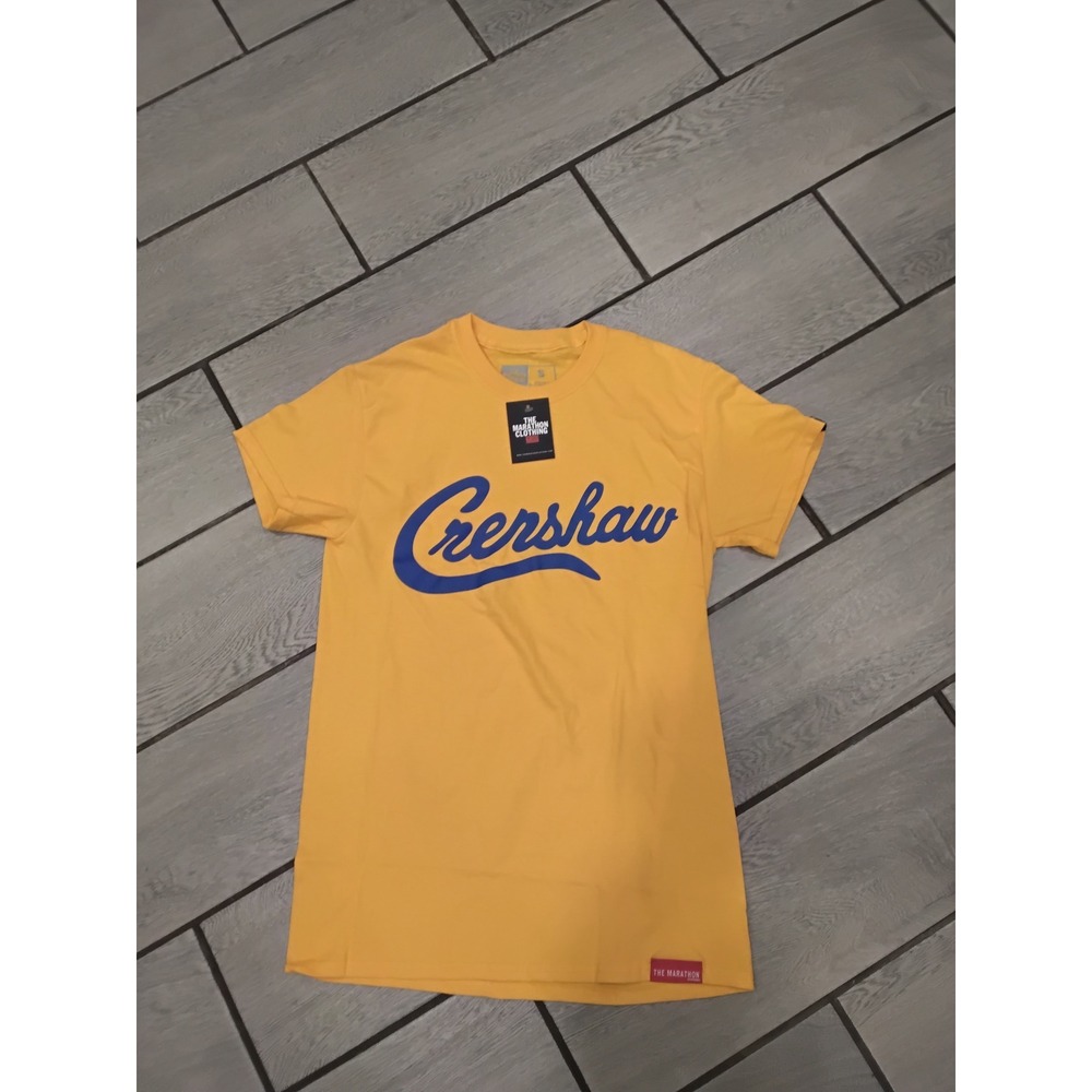 NWT The Marathon Clothing Crenshaw Graphic TShirt‎ Yellow Blue Size Small